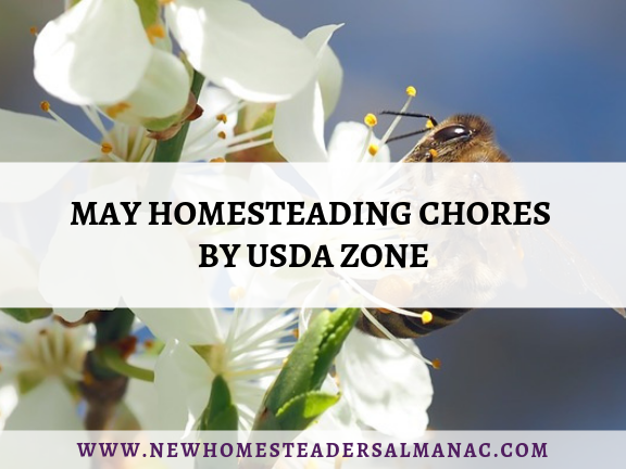 May Homesteading Chores by USDA Zone